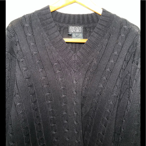 Escada Navy V-Neck Sweater - Picture 1 of 6